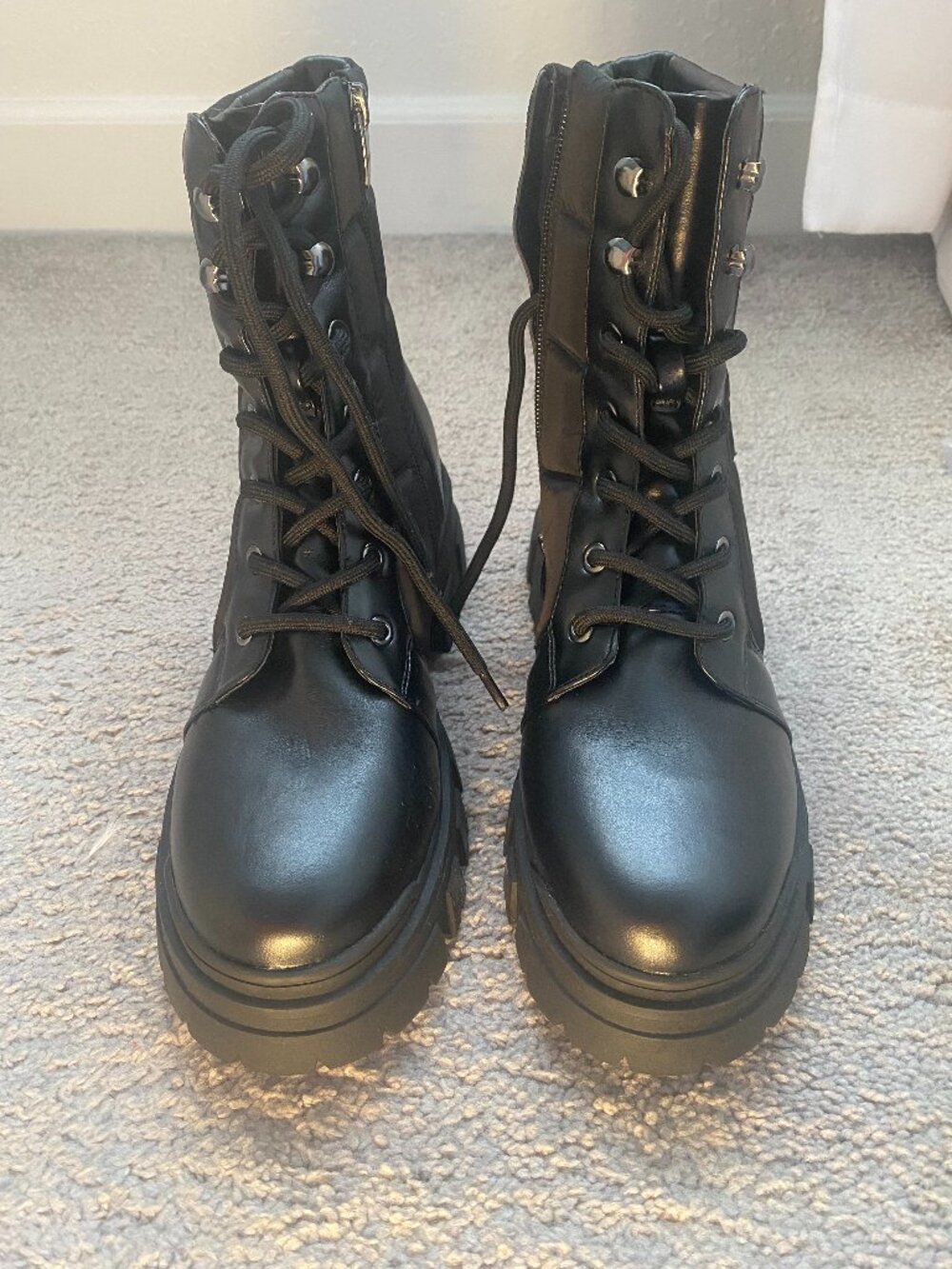 Marc Fisher Black Platform Combat Boots Size 8.5